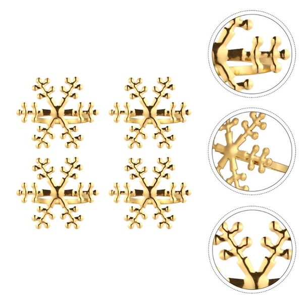 

napkin rings 4pcs buckles snowflake exquisite tissue (golden)