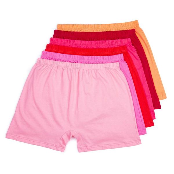 

women's panties 6pcs/pack women underwear wholesale high waist boxers pure loose comfortable safety cotton, Black;pink