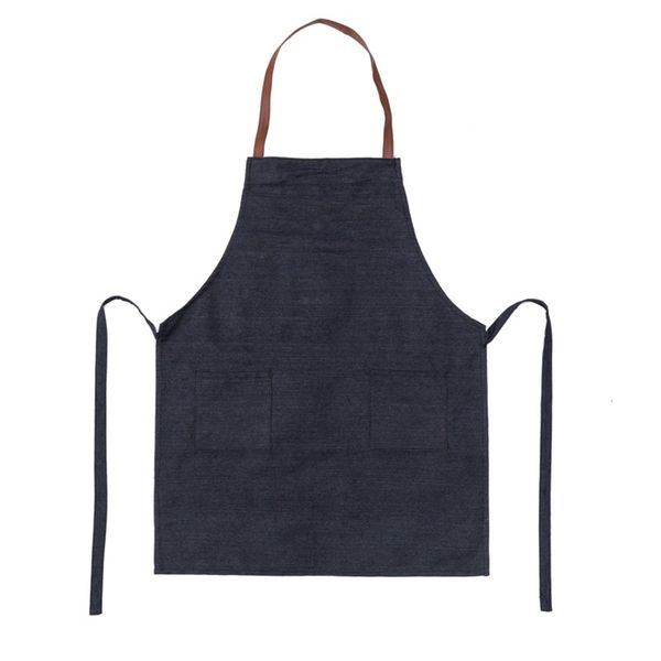 

fashion pollution pu with denim apron kitchen cleaning domestic work 0972