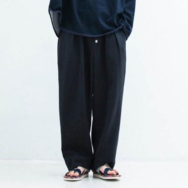 

men's pants casual loose 2021 spring show trend pure color youth wide leg straight, Black