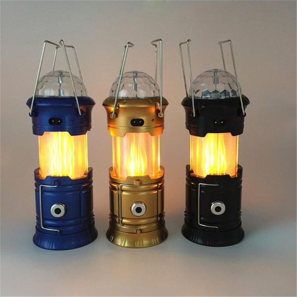 

portable lanterns rechargeable tent camping flame light outdoor retractable emergency stage