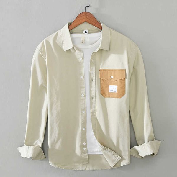 

versatile casual long sleeve shirt men's casual youth breathable comfortable loose shirt coat, White;black
