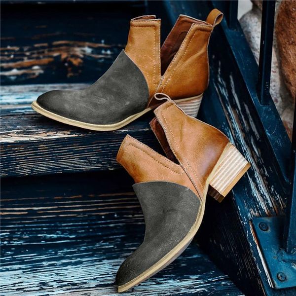 

dress shoes roman women ladies leisure fashion joint thick square heel boots woman chaussures femme 927, Black