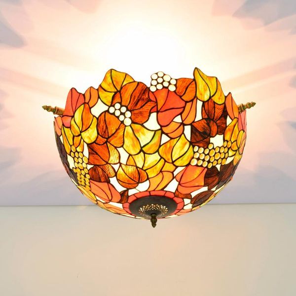 

ceiling lights 55cm vintage handmade creative grape colored glass living room restaurant bar bedroom art half lamp