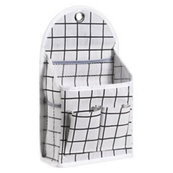 

storage pouch punch-large capacity cotton flax bedside independent compartment bag for home bags