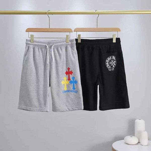 

fashion brand croxin horseshoe cross color printed 21 capris casual pants for men and women, White;black