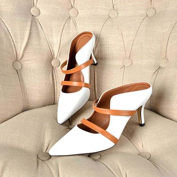 

luxury design high heels black leather women shoes silk mules pointed toe slip-on pumps wine red dress party
