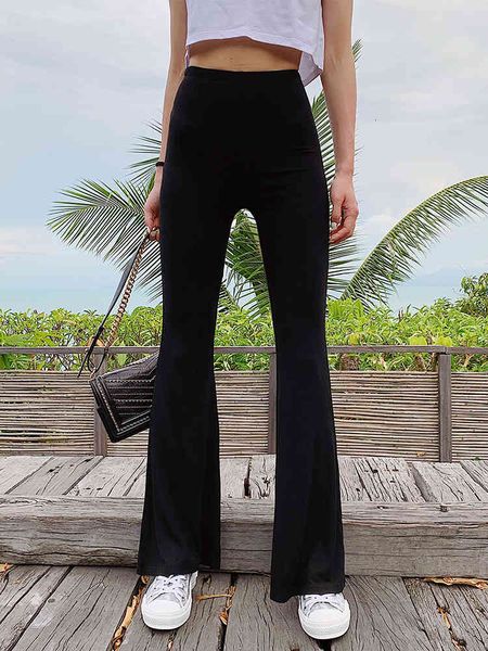 

women's pants & capris high-waist black elastic knitted-up women's thin drape casual all-match legging pants q72q, Black;white