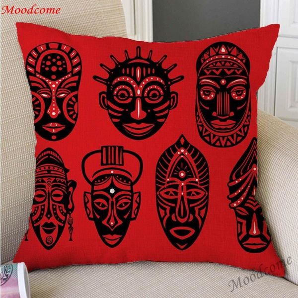 

african woman girl oil painting sofa throw pillow case for home decoration africa culture animals elephant linen cushion cover cushion/decor