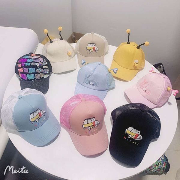 

children's hat spring and summer boy girl cap parent child baseball mother daughter net sun, Yellow