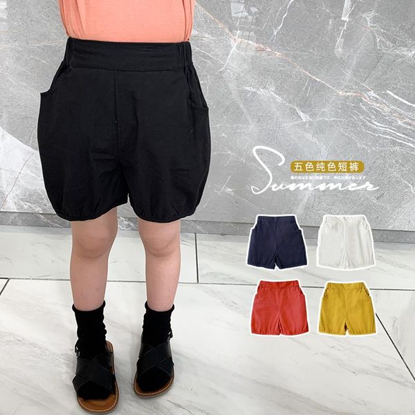 

shorts girl simple casual pants 2021 summer baby thin children loose, Black