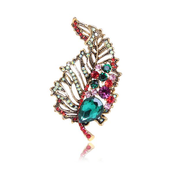 

factory selling foliage brooch suit with pin and alloy diamond brooch christmas