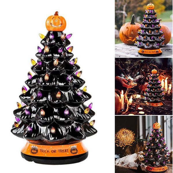

christmas decorations 1pcs halloween colored lights tree handcrafted and hand painted battery powered deskornament holiday home decor