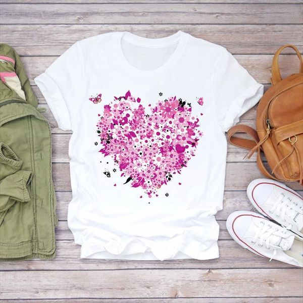 

mens ladies butterfly love heart t shirt men valentine fashion flower floral print graphic female tee, White;black