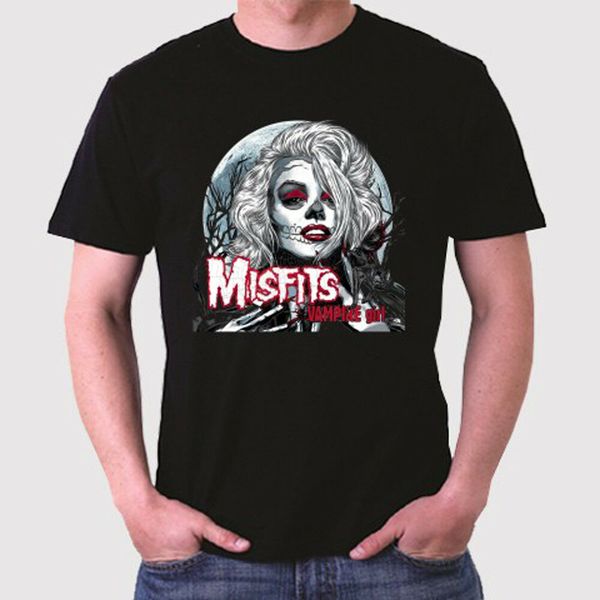 

New Misfits Vampire Girl Men's Black T-Shirt Size S to 3XL, White;black