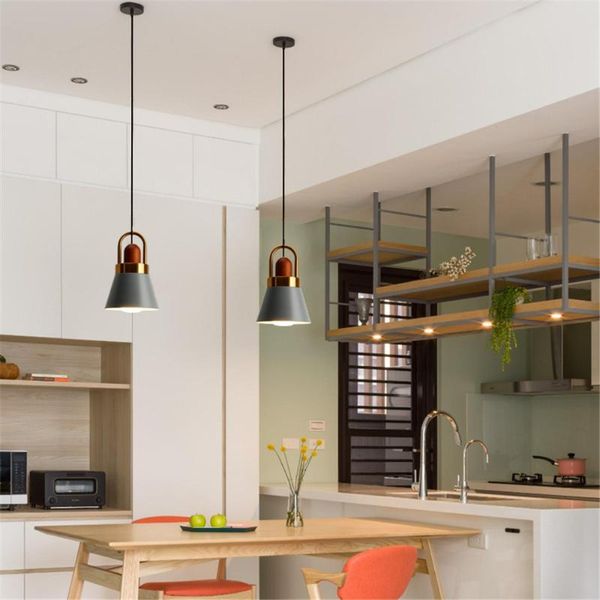 

pendant lamps vintage lights wood colorful metal lamp modern restaurant bar coffee dining room led bulb hanging light fixture