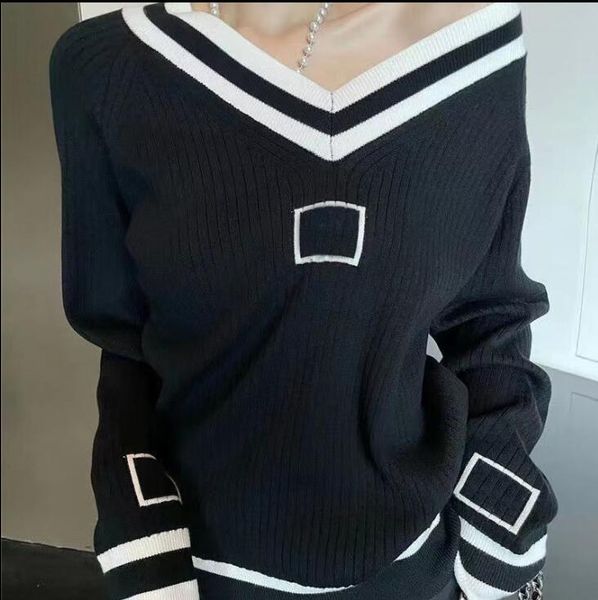 Французский модельер, высококачественный женский свитер, удобный мягкий сердечек, большой круглый вырез, кашемир, смешанная нить, буква C, цвет S-XL