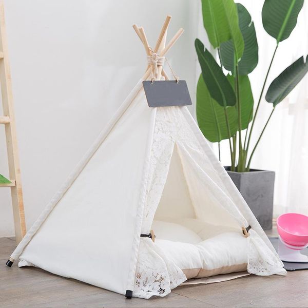 

kennels & pens pet tent dog kennel teepee tents nest house bed for cat puppy supplies portable washable indoor outdoor pets