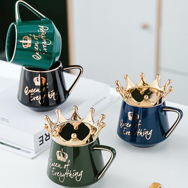 

mugs queen of everything mug with crown lid and spoon ceramic coffee cup gift for girlfriend wife hvr88