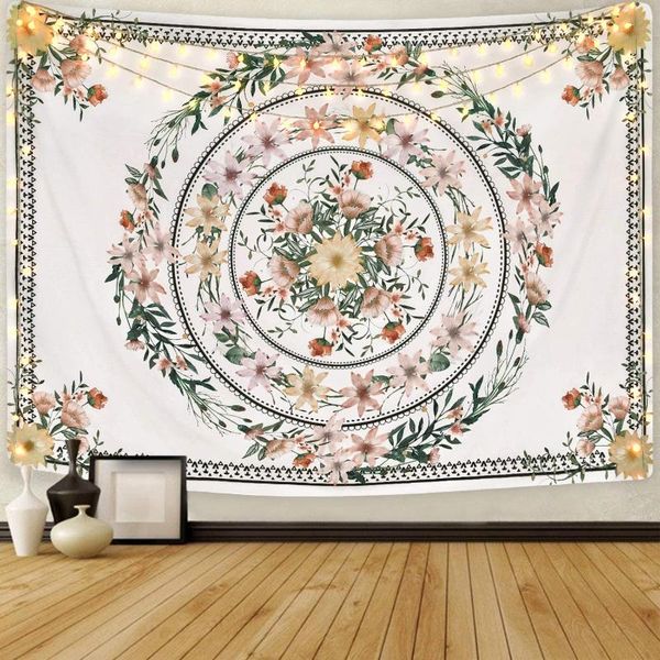 

tapestries tapestry floral medallion sketched flower plant bohemian hippie for room 3 size