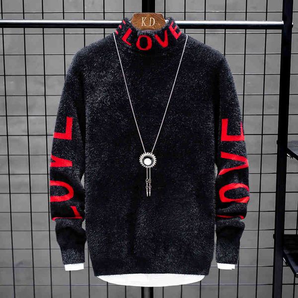 

cashmere sweater men 2020 new winter thick warm mens christmas sweaters turtleneck male pullovers fashion knitwear pull homme, Black
