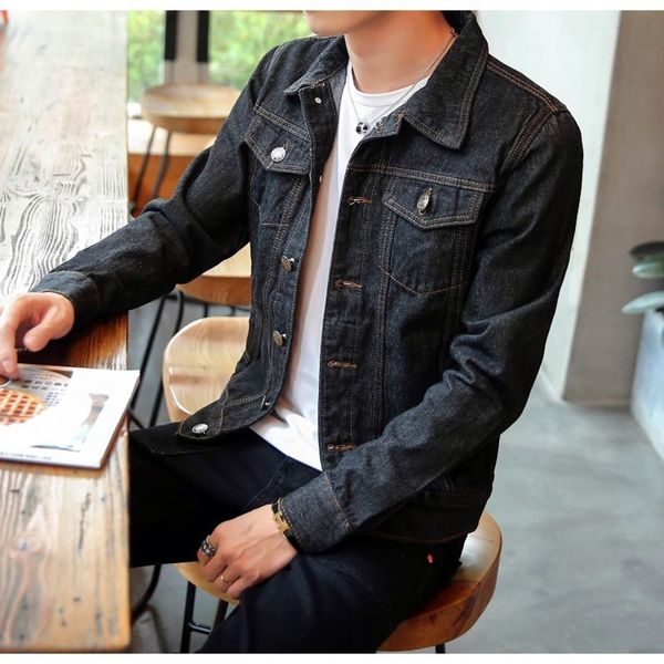

new men jeans mens bomber s men hip hop vintage denim coat strewear chaqueta hombre m-4xl, Black;brown