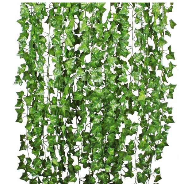 100 pcs deixa 1 peça 2.4m casa decoração flor artificial hera guirlanda festão de plantas videiras folhagem falsa flores creeper 12 vertentes