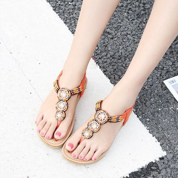 

leisure summer platform sandal 2021 string bead open toe women sandals slip-on designer shoes, Black