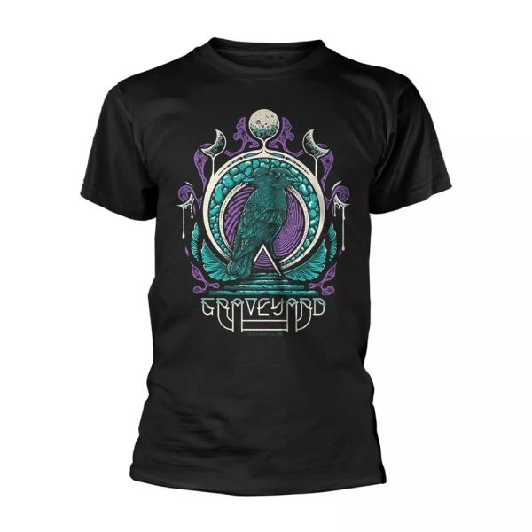 

graveyard two headed bird official t-shirt men unisex, White;black