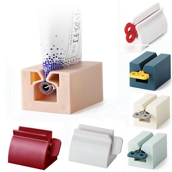 

toothbrush holders manual toothpaste dispenser tube squeezer facial cleanser press rolling holder bathroom accessories for kids
