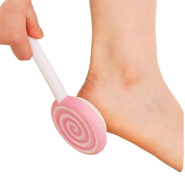 

foot clean scruber hard skin remover scrub pumice stone cute lollipop file scraper scrubber pedicure tool in stock by sun11