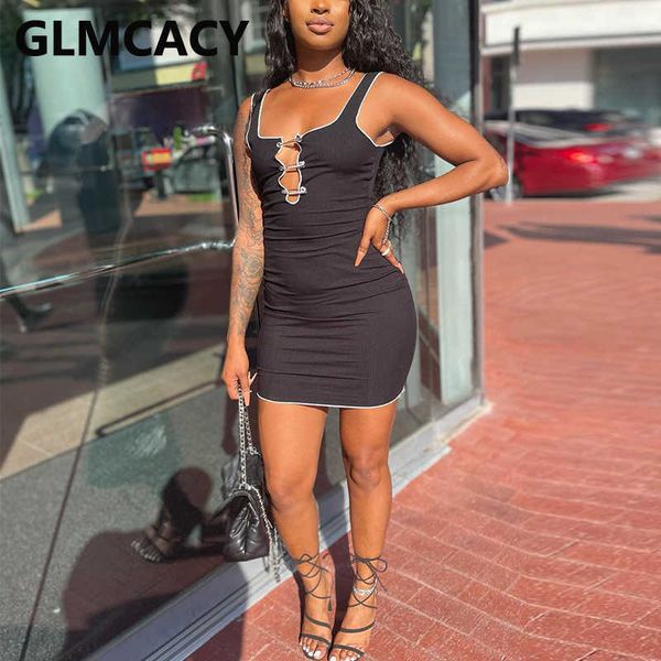 

sleeveless casual solid bodycon mini dress 210702, Black;gray