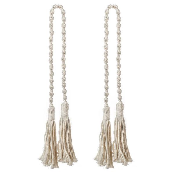 

macrame curtain tieback tied ball hand-woven cotton straps hanging decoration creative accessories other home decor
