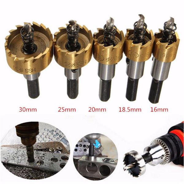 

professional drill bits hss 6542 titanium coated hole saw tooth cutter core bit 16/18.5/20/25/30mm for metal and steel plate cutting opener