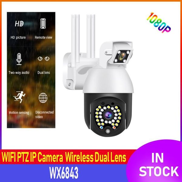 

camcorders ptz ip camera 1080p wireless dual lens cctv hd outdoor security cam 29 pcs ir night led light smart household 2021