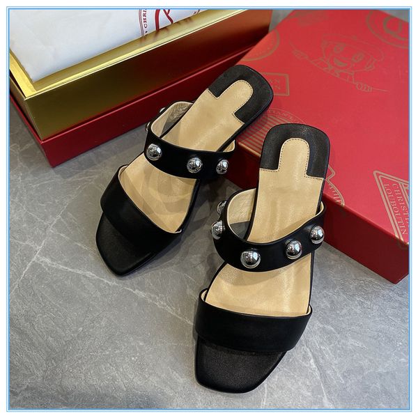 

2021ss fashion trend slipper womens sandals drill decoration temperament non-slip summer sandals flip flops slipper with original box, Black