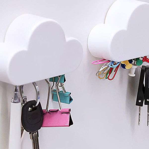 

white cloud shape key holder creative home storage hanger magnetic magnet keychain wall decor gift hooks & rails