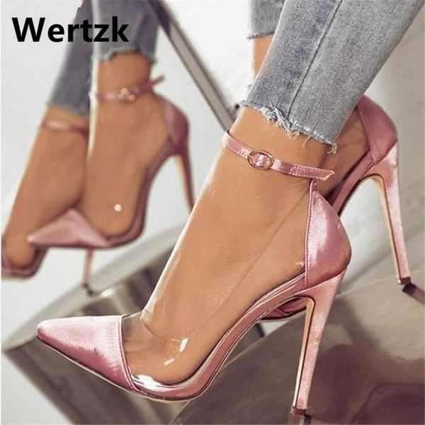 

dress shoes jelly clear chaussure bride women pump zapatos mujer thin high heels ankle buckle ladies wedding woman sapato w118, Black