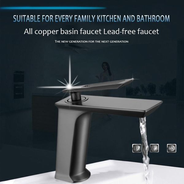 

gratis verzending black kraan all copper verf badkamer wastafel kranen blacked cold mengkraan enkel gat bathroom sink faucets