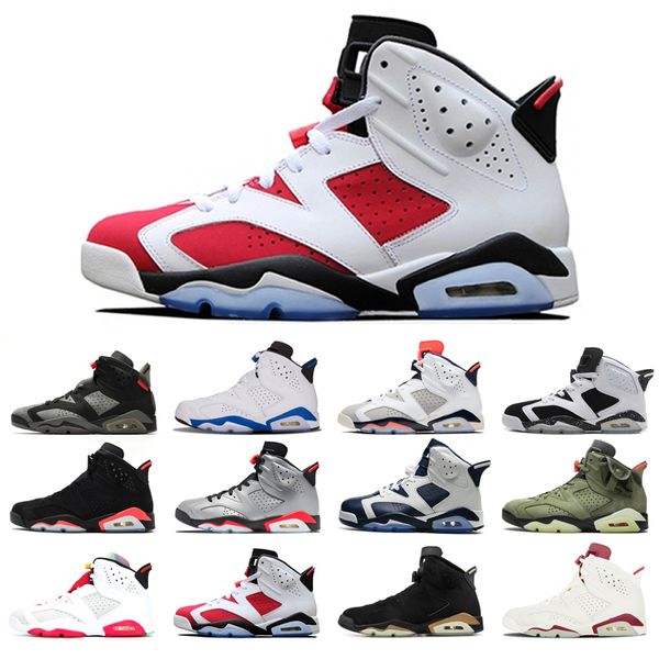 

man's basketball shoes 6s high cut alternate angry bull black cat infrared carmine dmp hare marron olympic oreo sport blue unc white in