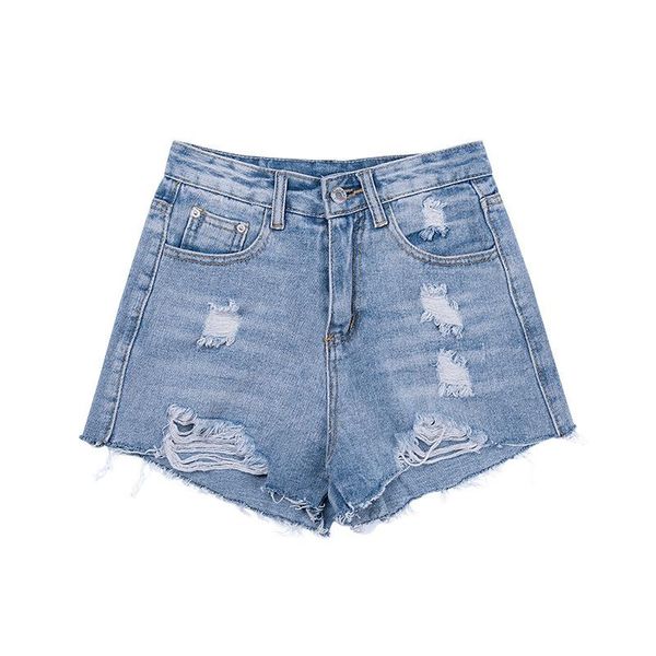 

women's shorts casual summer 2021 denim women high waists mini hole button female solid short jeans g031, White;black