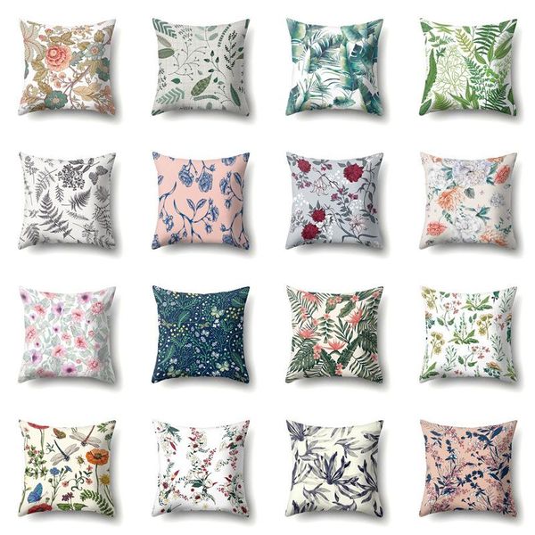 

cushion/decorative pillow flower print cushion cover polyester decorative for sofa seat soft throw case 45x45cm home decor