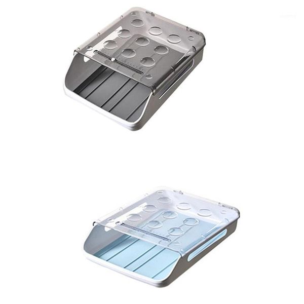 

auto roll transparent egg tray storage box dispenser holder skelter