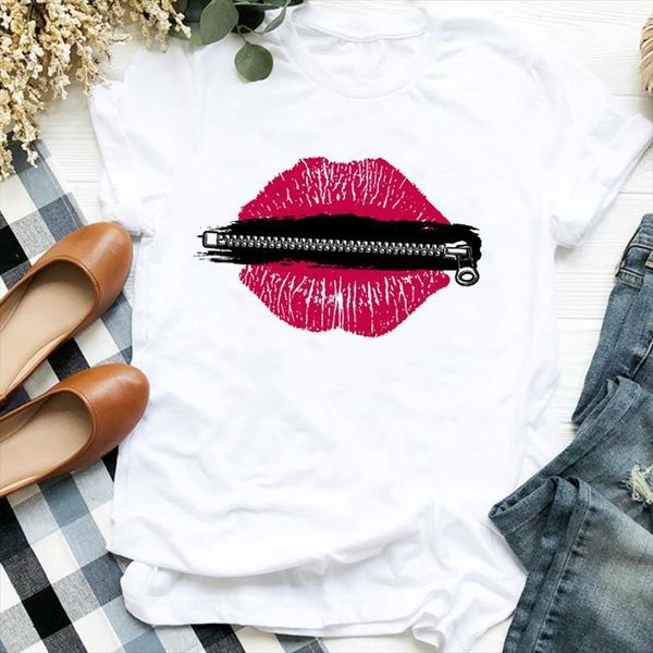 

and women lady cartoon lip mens t shirts funny watercolor aesthetic 90s trend print clothes graphic female tee womens, White;black