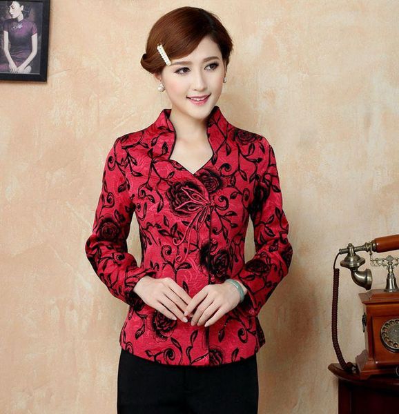 

women's jackets plus size 4xl tang suit improved chinese national stand collar long sleeves women jacket retro coat everyday wear mothe, Black;brown