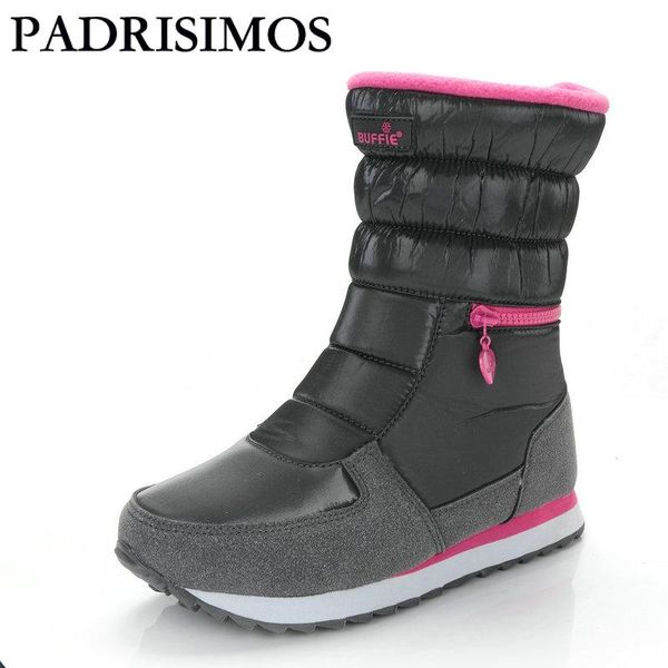 

boots padrisimos grey women winter zip snow boot platfrom large size warm thick cotton platform jsh-m025, Black