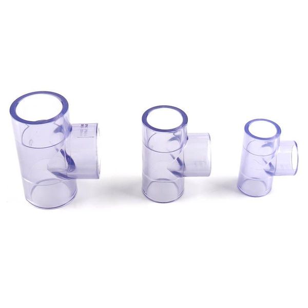 

watering equipments 5pcs pvc transparent tee connector inner dia 20/25/32mm blue joints for garden water pipe upvc fittings