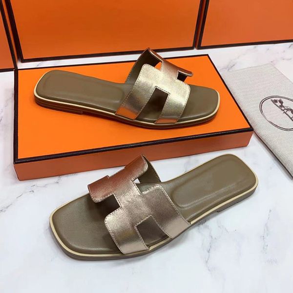 

slippers sandals net red h slippers women's summer flat bottom fashion wear real pi2021 new style one line slippers korean beach travel, Black
