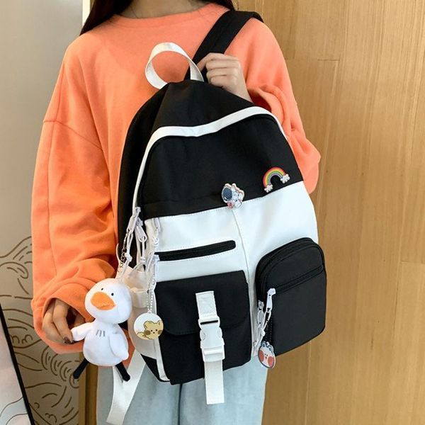

backpack joypessie kawaii women fashion waterproof bookbag for teen girl school bag nylon travel mochila black laprucksack