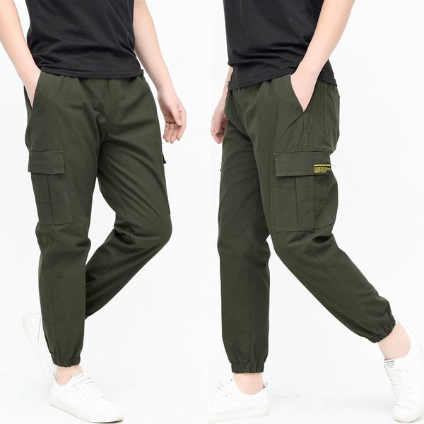

new style overalls, multi-pocket trousers, casual fashion pants, men's camouflage overalls, men's loose-fitting pants, Black